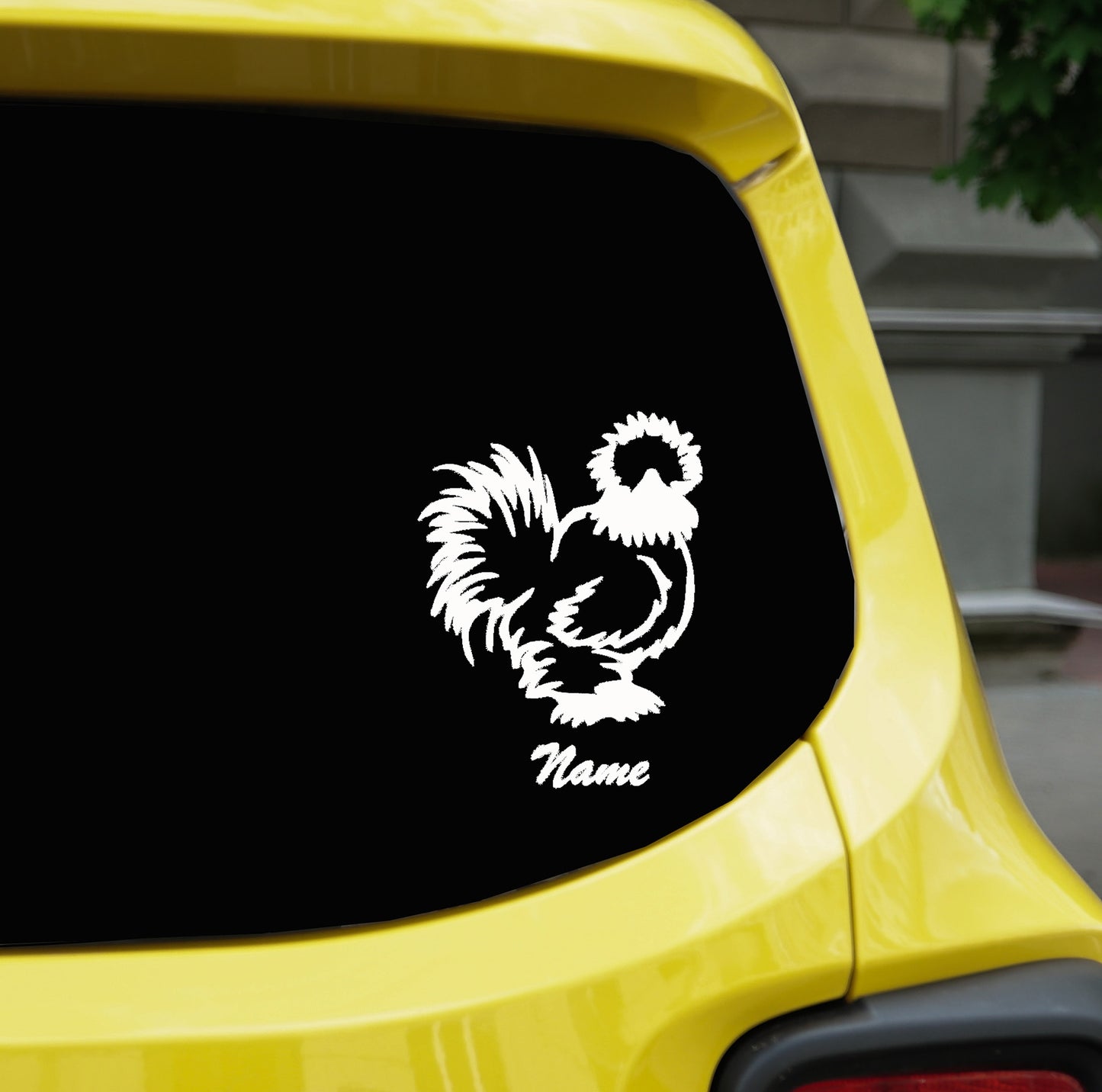 Silkie Hen Decal, Silkie Chicken Car Decal, Hen Car Decal | Personalized Custom Decal | Show Box Decal