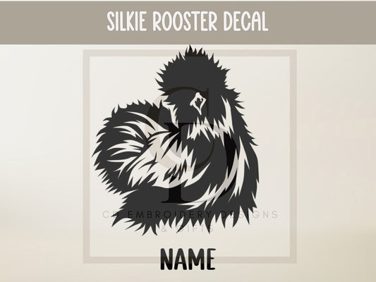 Silkie Chicken Custom Vinyl Silkie Hen Decal Personalized | Custom Silkie Rooster Vinyl Decal:  Silkie Chicken |Showbox Decal |Personalized Custom Vinyl Decal