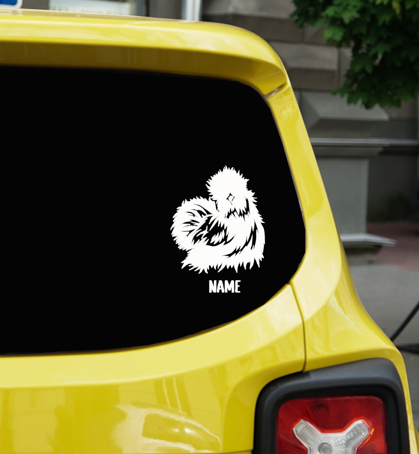 Silkie Chicken Custom Vinyl Silkie Hen Decal Personalized | Custom Silkie Rooster Vinyl Decal:  Silkie Chicken |Showbox Decal |Personalized Custom Vinyl Decal