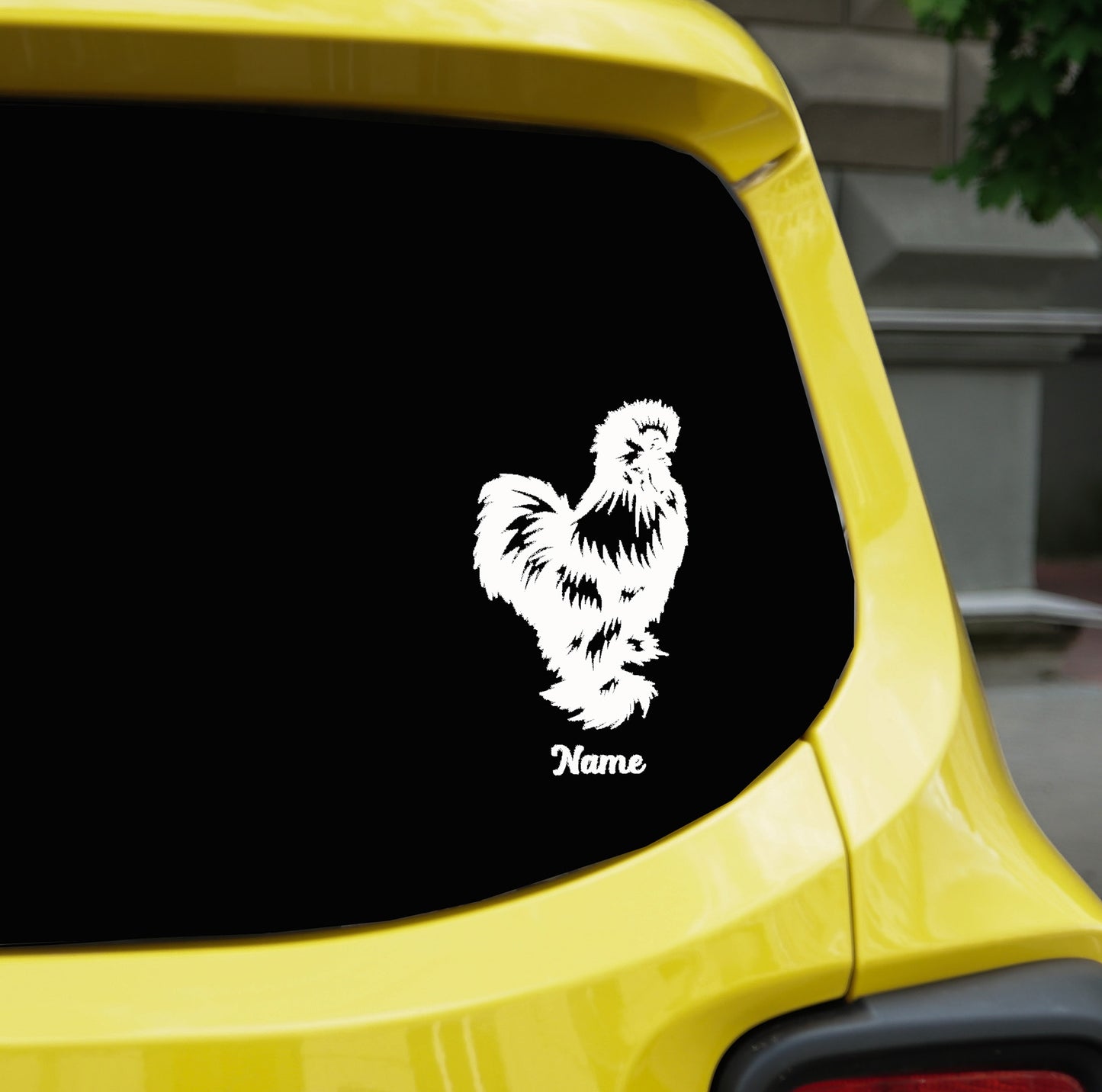 Silkie Rooster Vinyl Decal | Custom Silkie Rooster Vinyl Decal: Farmhouse Car Decor | Personalized Custom Vinyl Decal